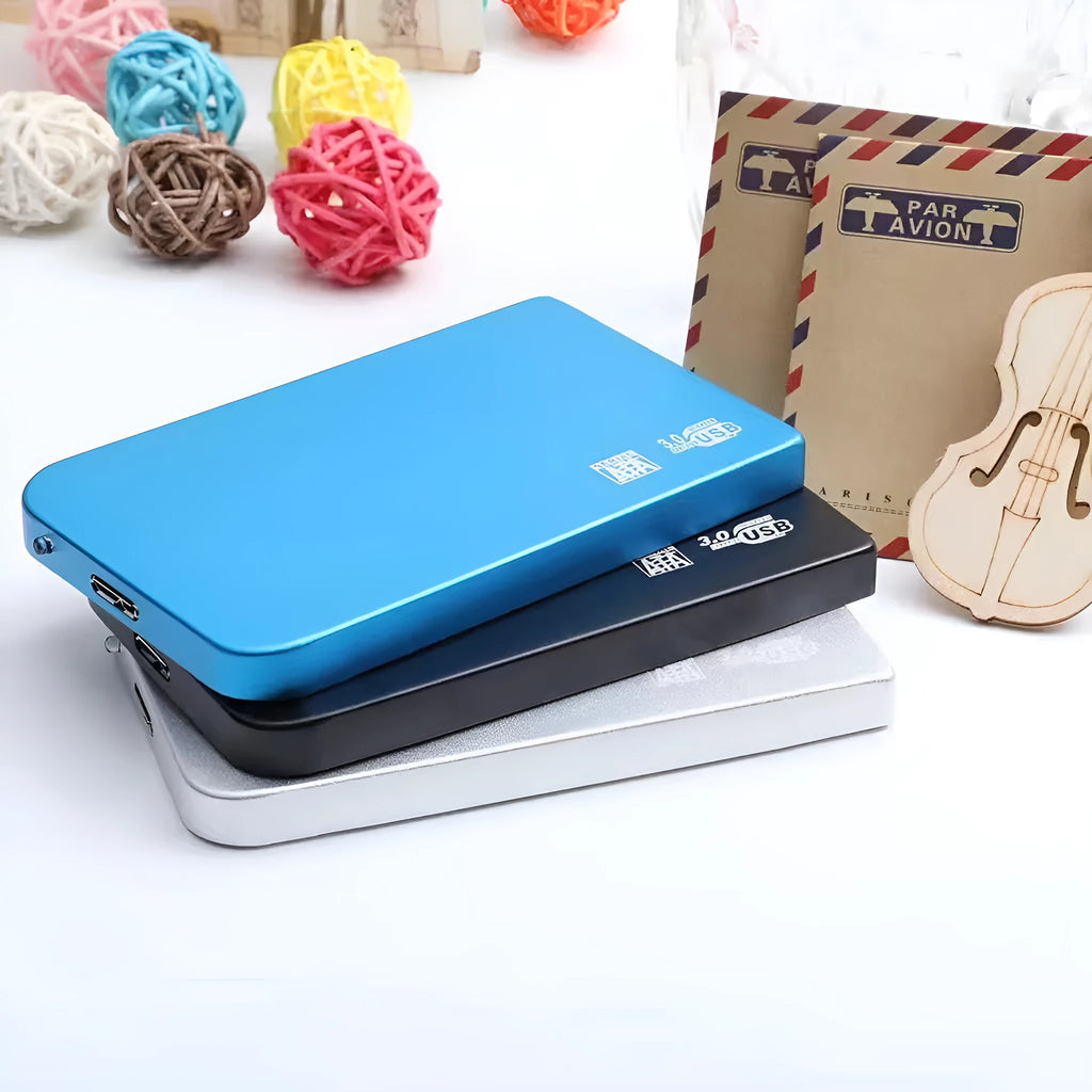 USB 3.0 solid state mobile hard disk with metal shell in black, blue, red, or silver