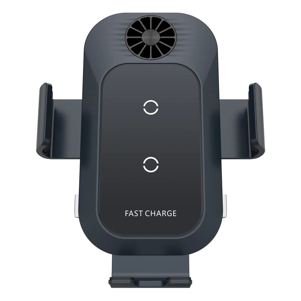 C35 coloured car wireless phone charger with suction cup air vent mount and automatic clamp.