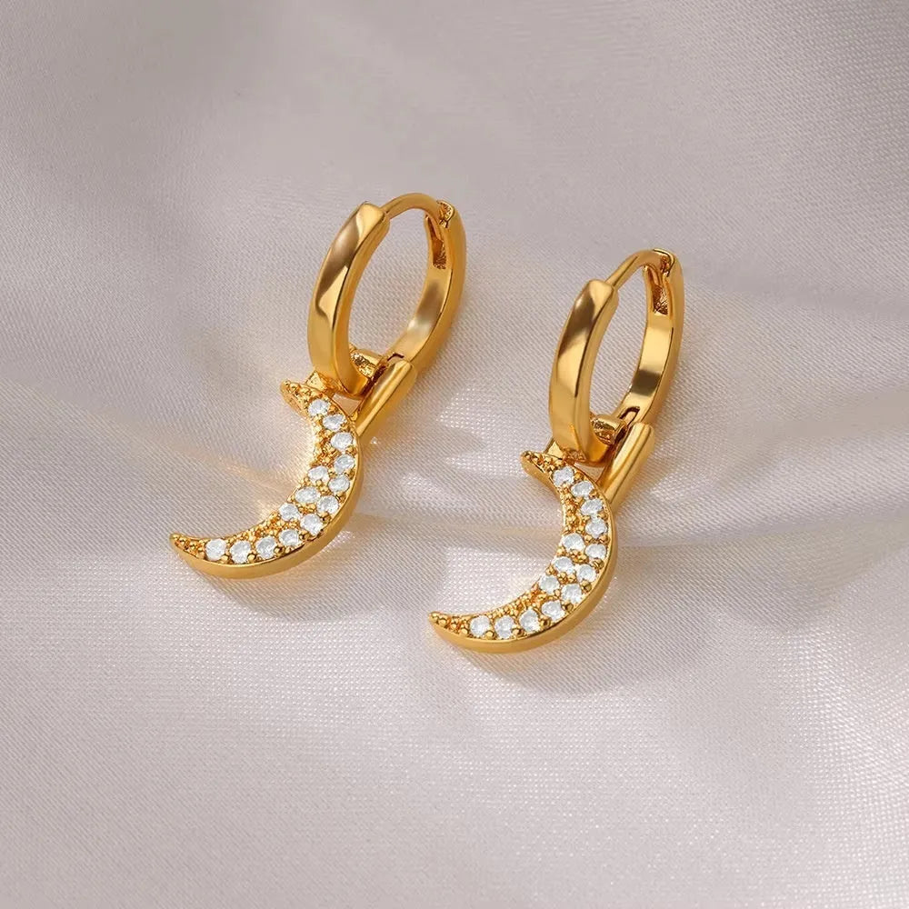 Women's copper geometric butterfly earrings with heart, star, and bow details in multiple colour options.