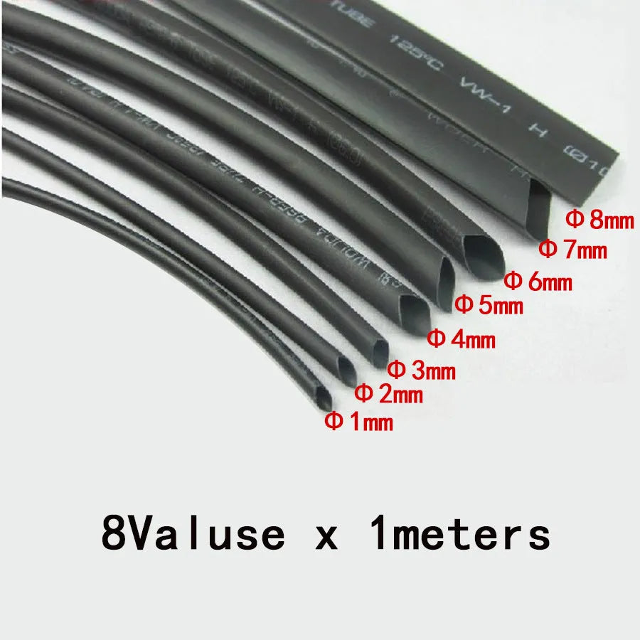 2 Times Black Heat Shrink Tube Kit flame retardant polyolefin cable insulation UL certified