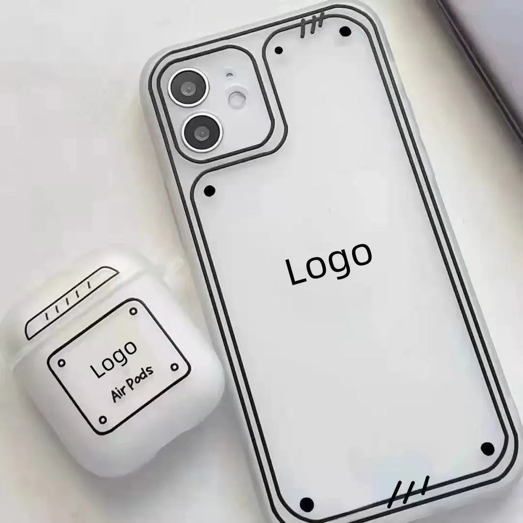 Soft shell frosted black TPU earphone sleeve for Apple AirPods charging case side view
