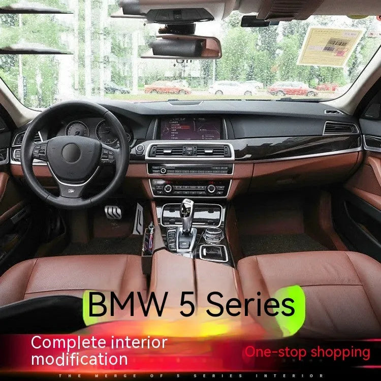 Set of four chrome-finish interior door handle trim pieces for BMW 5 Series