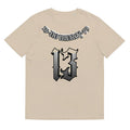 Summer loose fit cotton T-shirt in straight cut with round neck and short sleeves