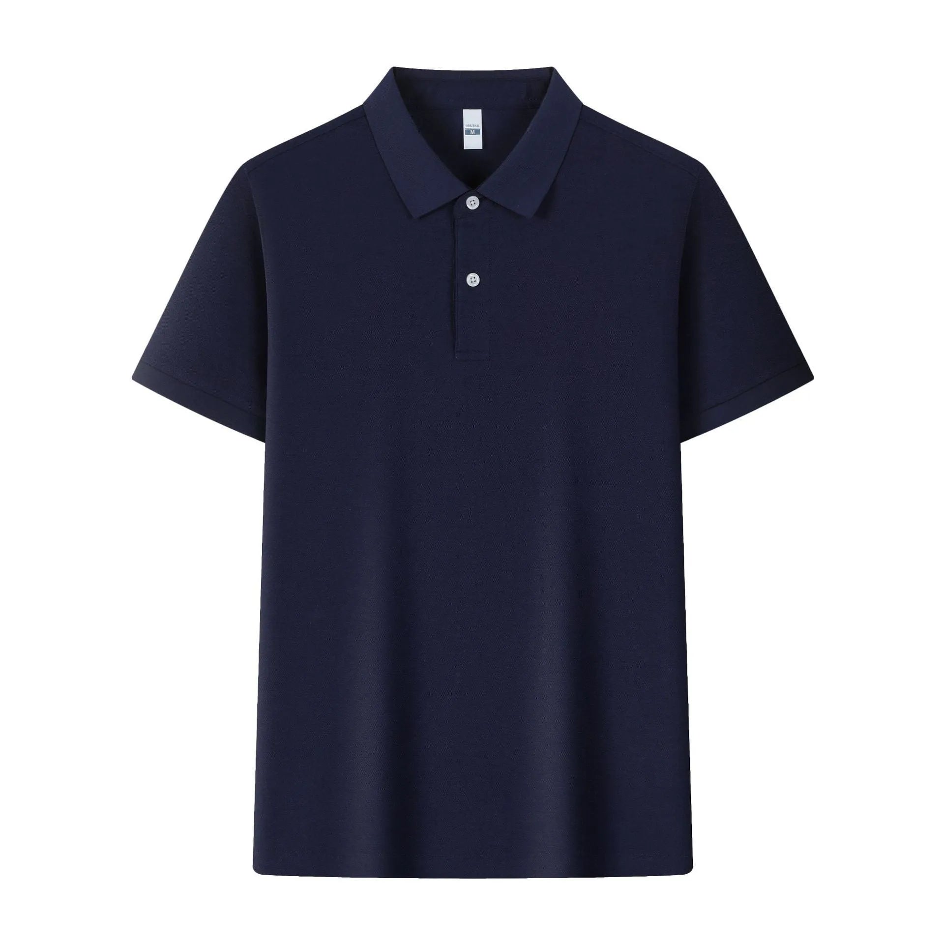 Regular fit cotton Ice Silk short sleeve polo shirt in solid colour with asymmetric detailing for light business wear