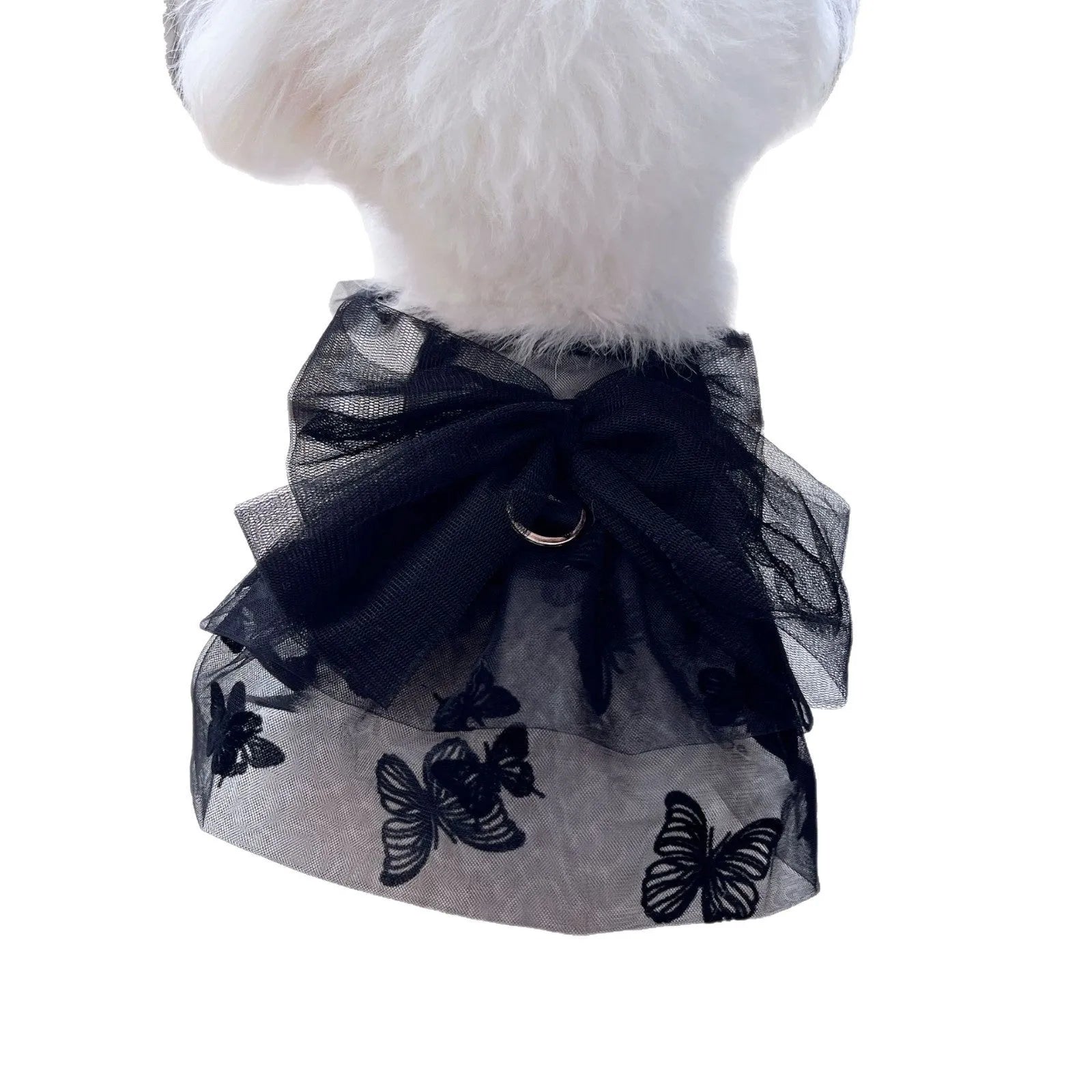 Black gauze princess tulle skirt for small dogs and cats as pet costume clothing
