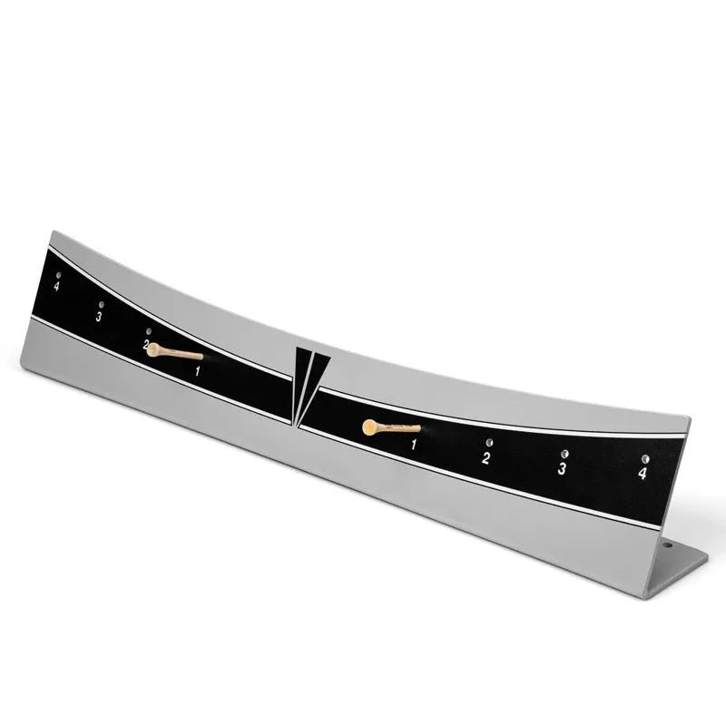 Adjustable golf putter trajectory balance simulator made from white PVC with a push rod balancer.