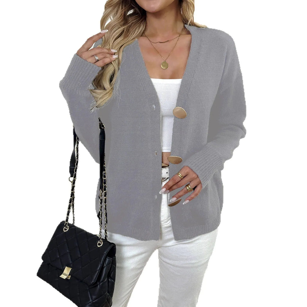 Deer plush sweater coat for women in black or grey with long princess sleeves