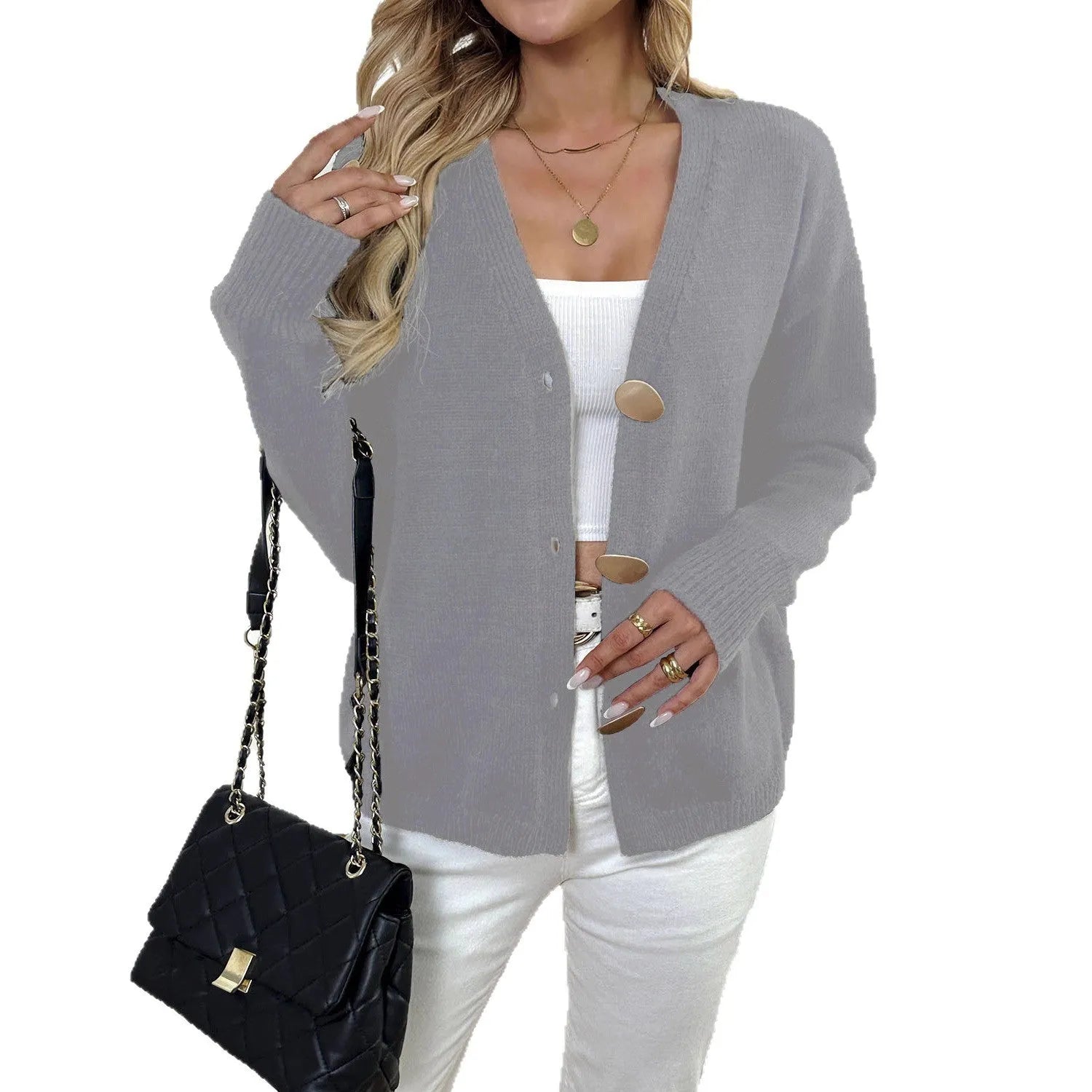 Deer plush sweater coat for women in black or grey with long princess sleeves