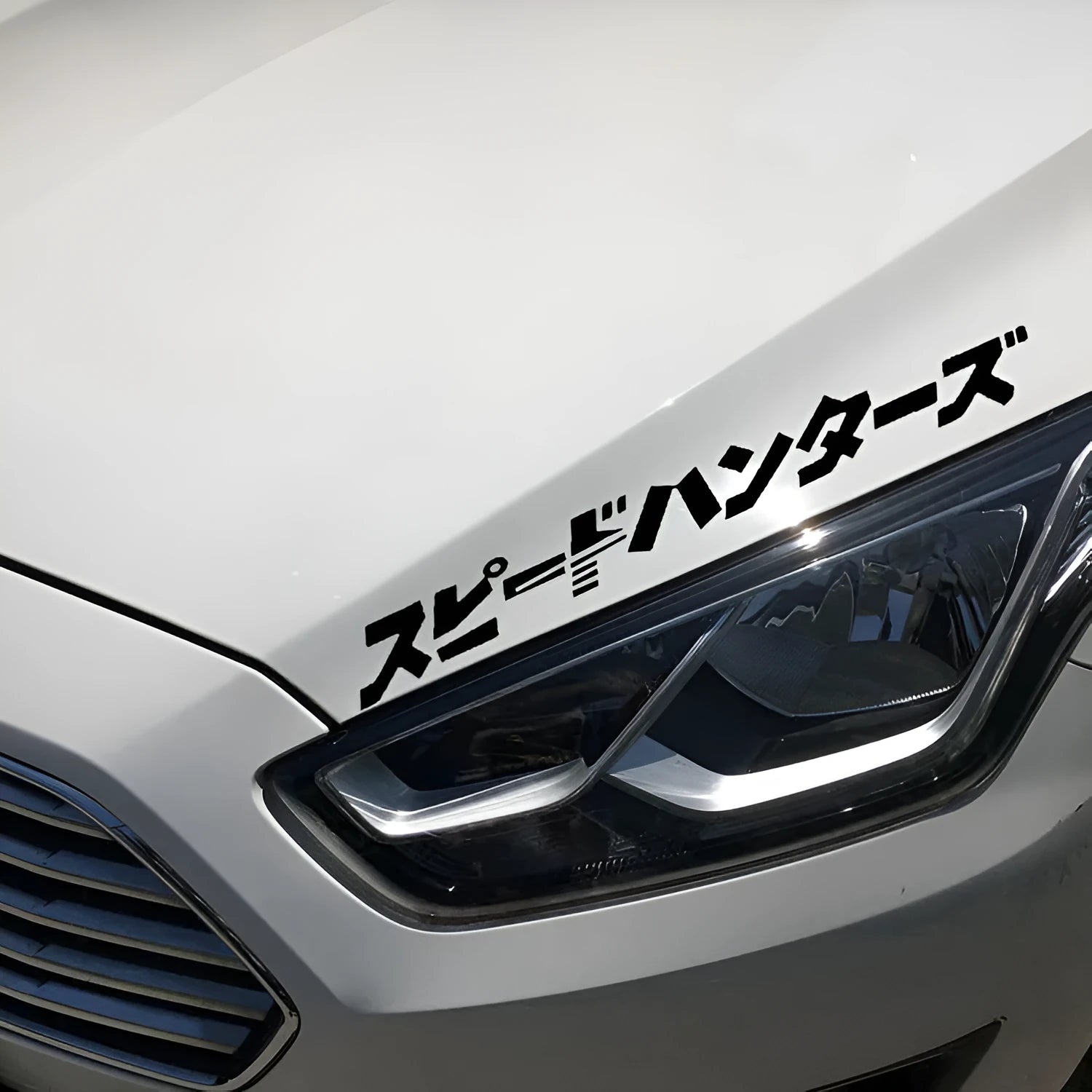 Black and white Japanese reflective car stickers measuring 35x35cm