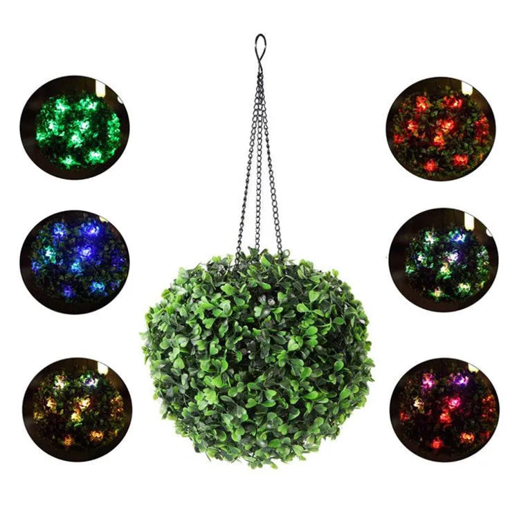 Solar grass ball light with plastic rattan shade in warm white LED for garden courtyard decoration