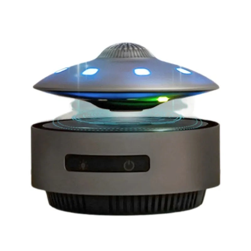 Floating magnetic levitation Bluetooth speaker with spherical design on charging base