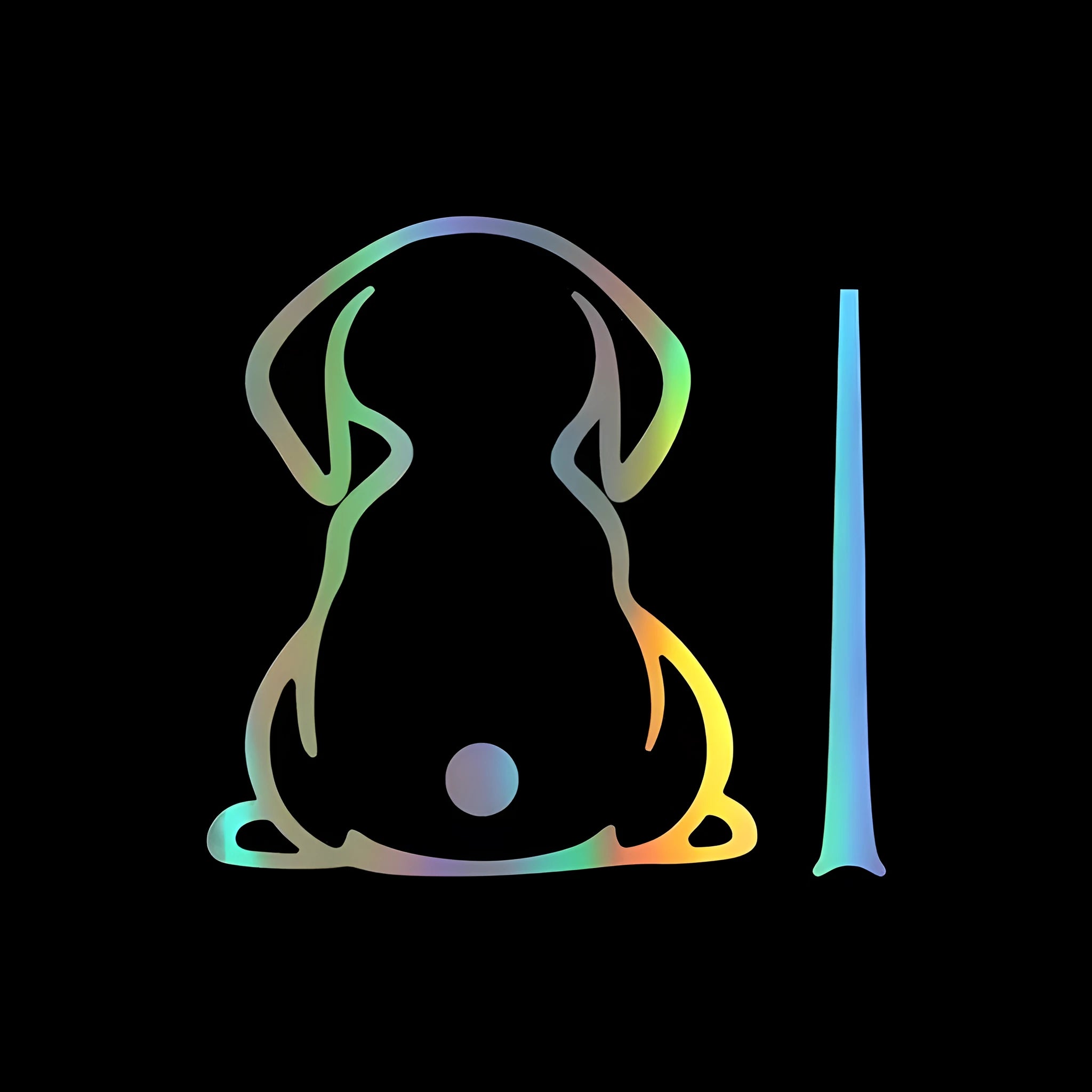 Cartoon dog shadow design car wiper decal sticker for rear window glass in multiple colours.