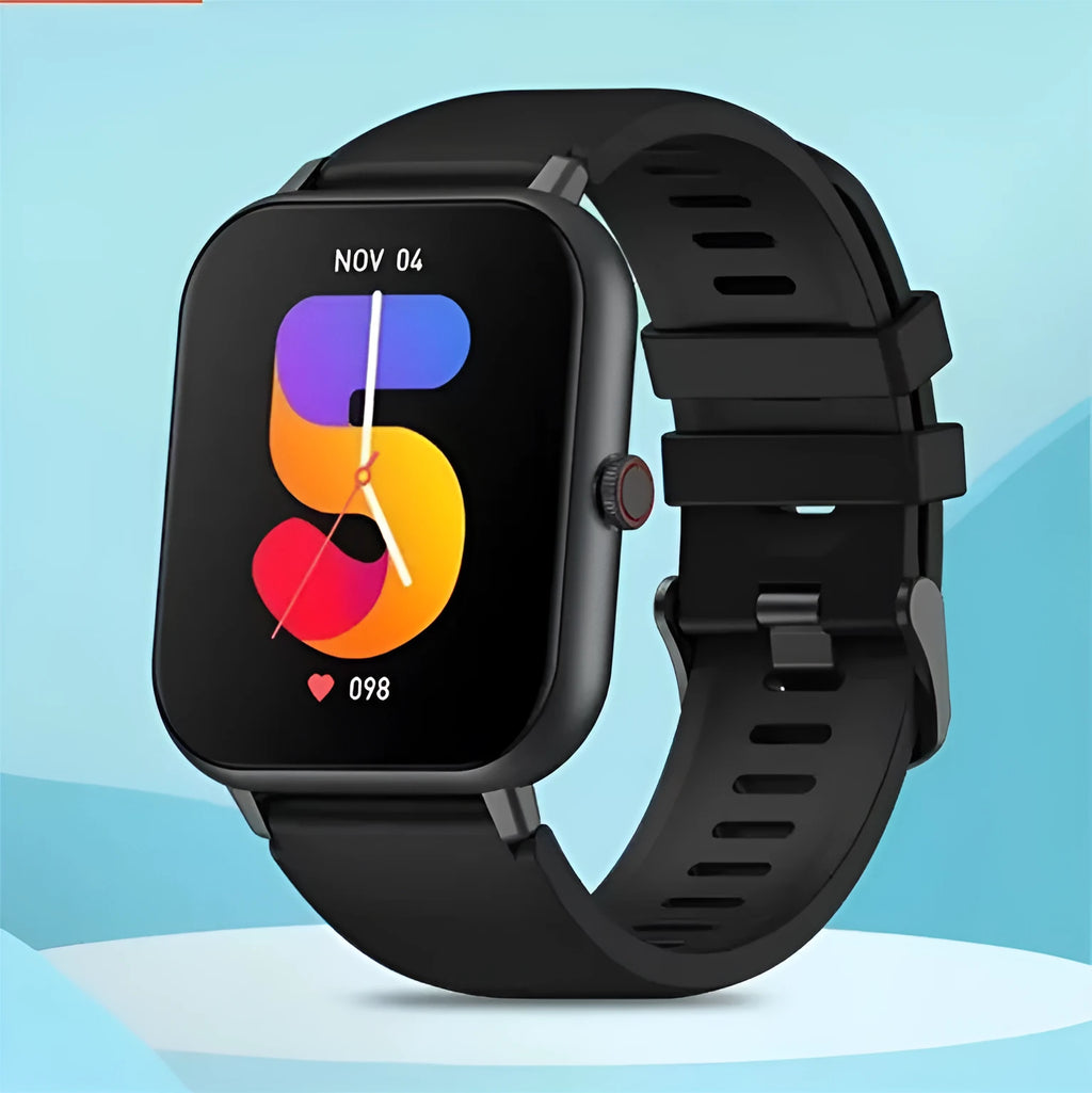 Bluetooth smart watch with heart rate monitor and AI voice control in multiple colour options