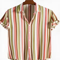 Men's short sleeved shirt with digital print pattern in polyester fabric available in sizes S to 5XL
