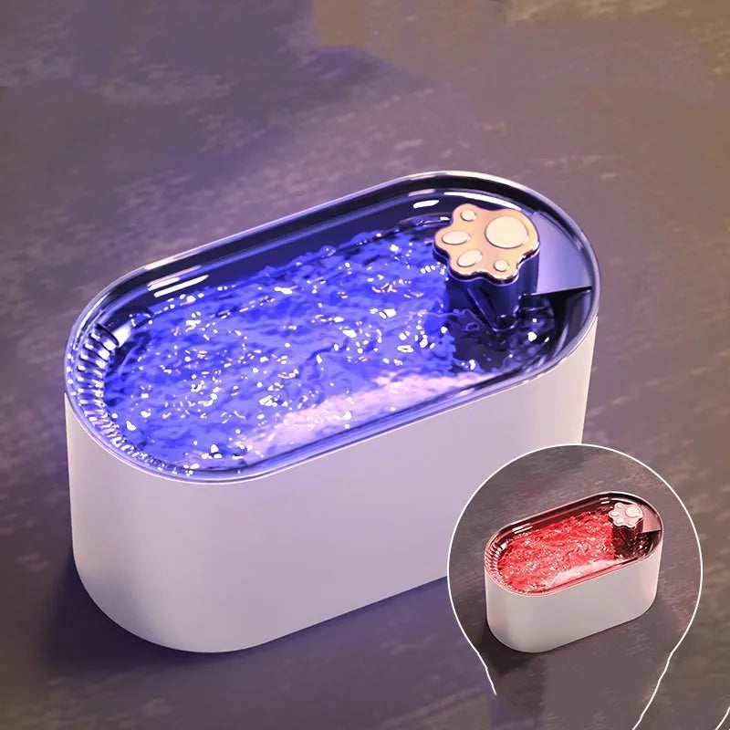 3 litre automatic pet water fountain in Berlin blue colour with LED light and filter system