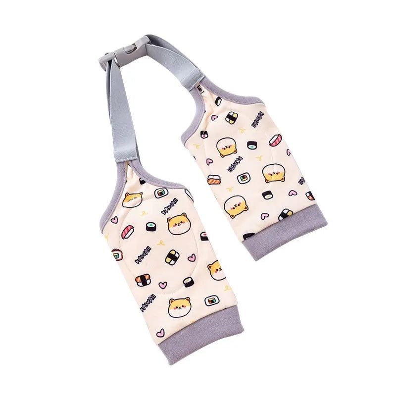 Blue dog knee protector with adjustable buckle and coordinating scarf for medium large breeds