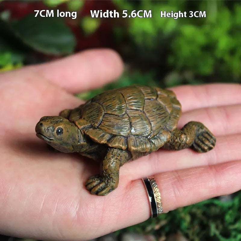 Realistic resin turtle garden ornament for micro landscape displays