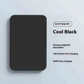 Ultra-thin wireless magnetic power bank in black with 10000mAh capacity and 20W fast charging