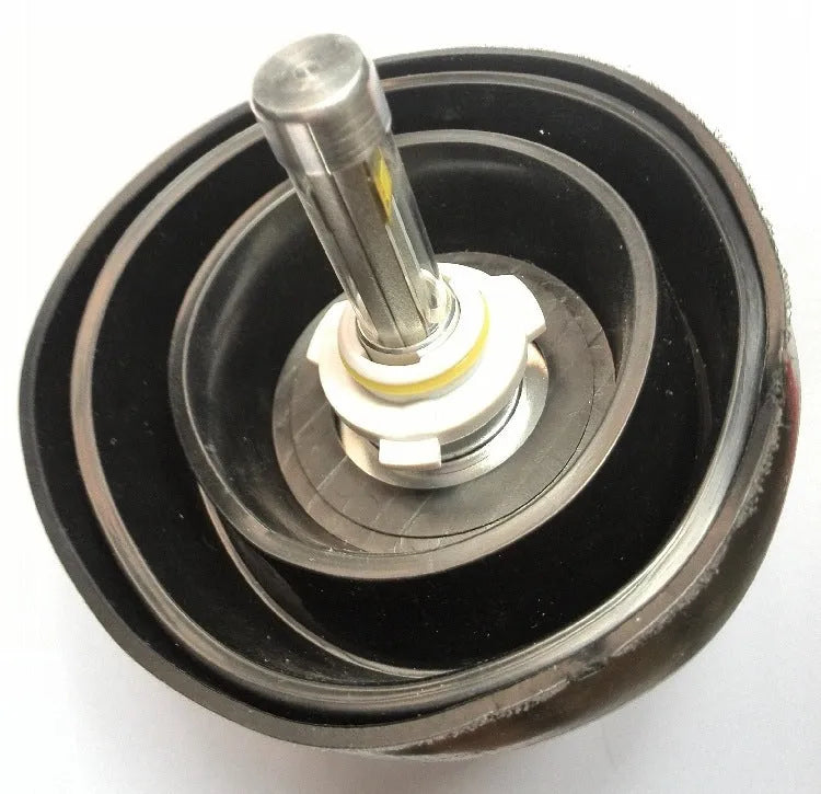 Silicone car headlight dust cover showing Type A closed and Type B open styles