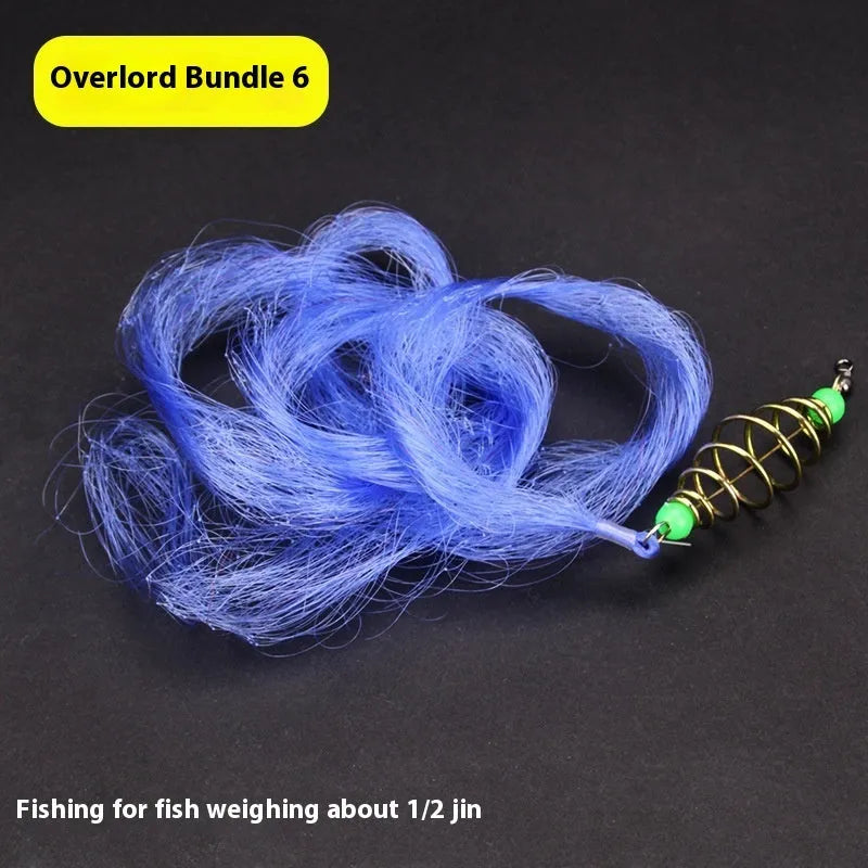Hand sprinkle fishing net with explosive hook spring bait mechanism in multiple mesh sizes