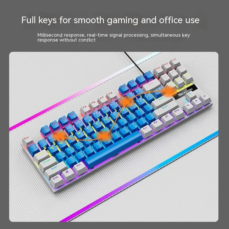 K87 wired mechanical keyboard with metal case in selected colour, showing 87-key compact layout
