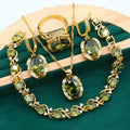 Women's rhinestone zircon jewellery suit with necklace, earrings, and ring on snake bone chain