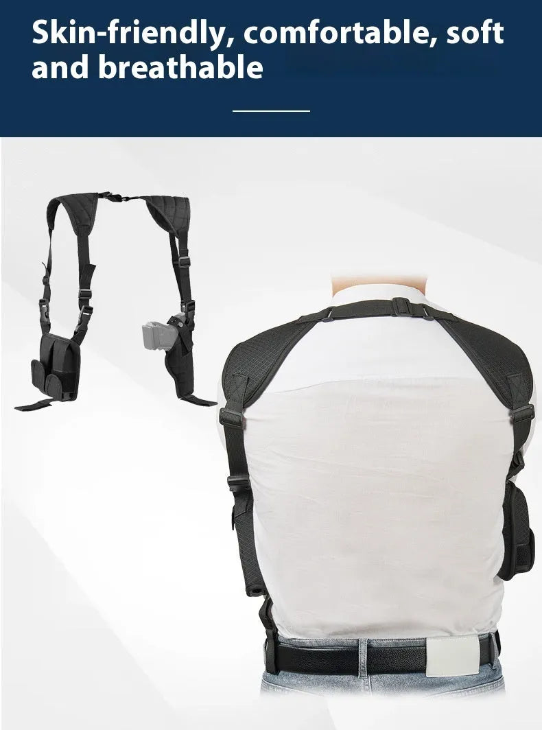 Black Oxford cloth underarm accessory kit shoulder holster with anti-theft clip for outdoor sports