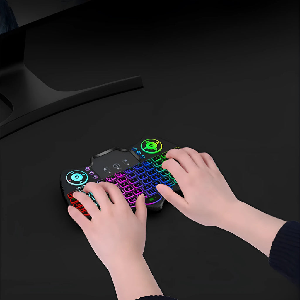 V18 black wireless mini flying keyboard mouse remote control with 88 keys and touchpad