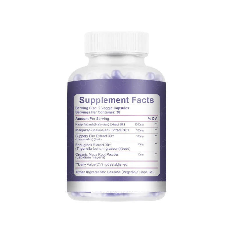 Bottle of 60 vaginal capsules for adult feminine intimate care.