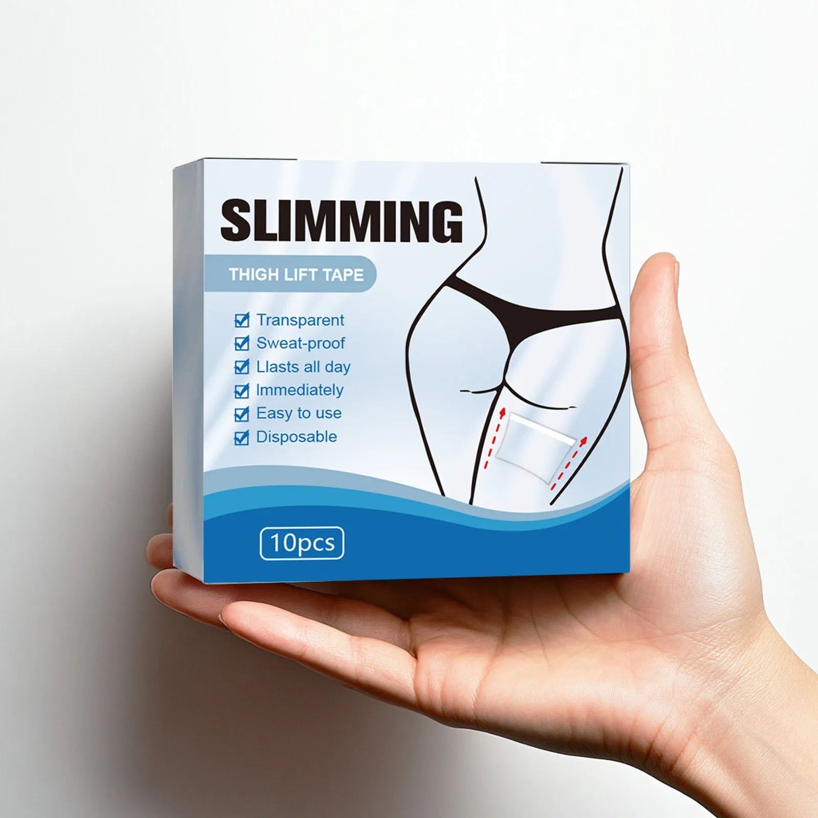 Body shaping adhesive patches 12cm square with hyaluronic acid collagen gel for temporary skin tightening