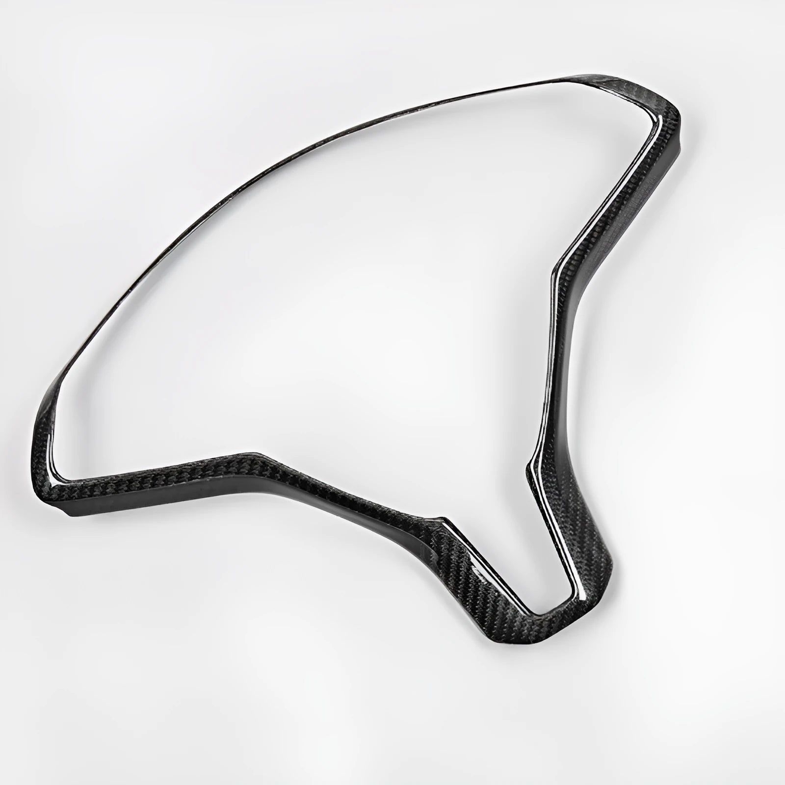 Tesla Model S steering wheel decorative frame with carbon fibre colour finish covering button panel