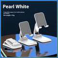 Foldable multifunctional desktop phone holder in black aluminium alloy and silica gel for hands-free viewing