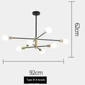 Nordic chandelier modern minimalist LED ceiling light 65cm fully golden finish for living room study