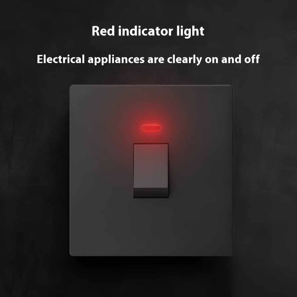 High current 3P switch with illuminated panel for water heaters and air conditioners in gold, grey or white