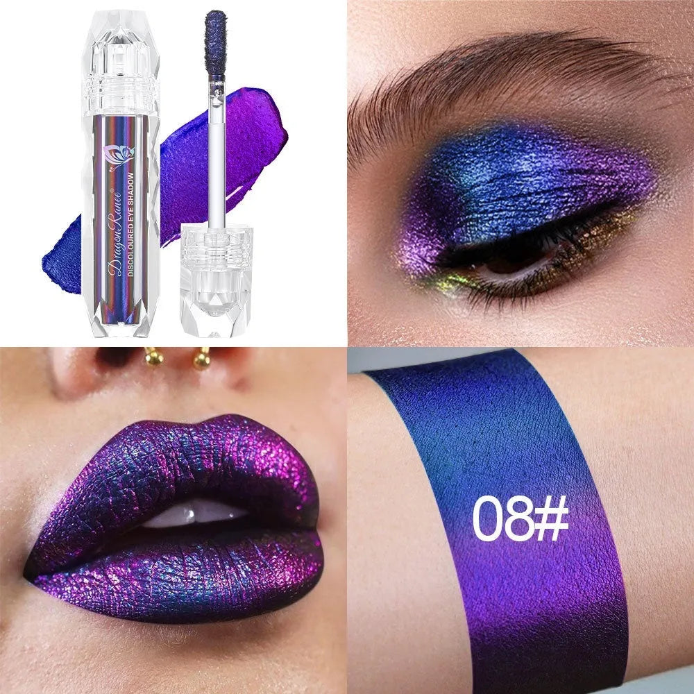 Chameleon liquid eye shadow super highlight gradient in purple and blue colours with shimmer finish