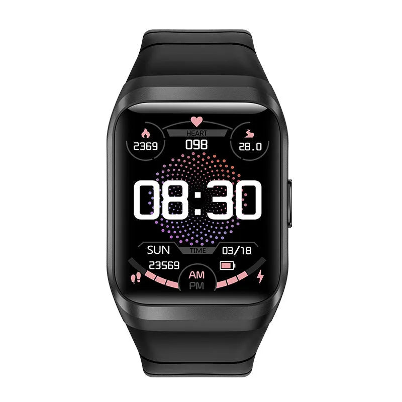 Smart outdoor watch with 1.69 IPS screen, silicone wristband, available in black, green, pink, red