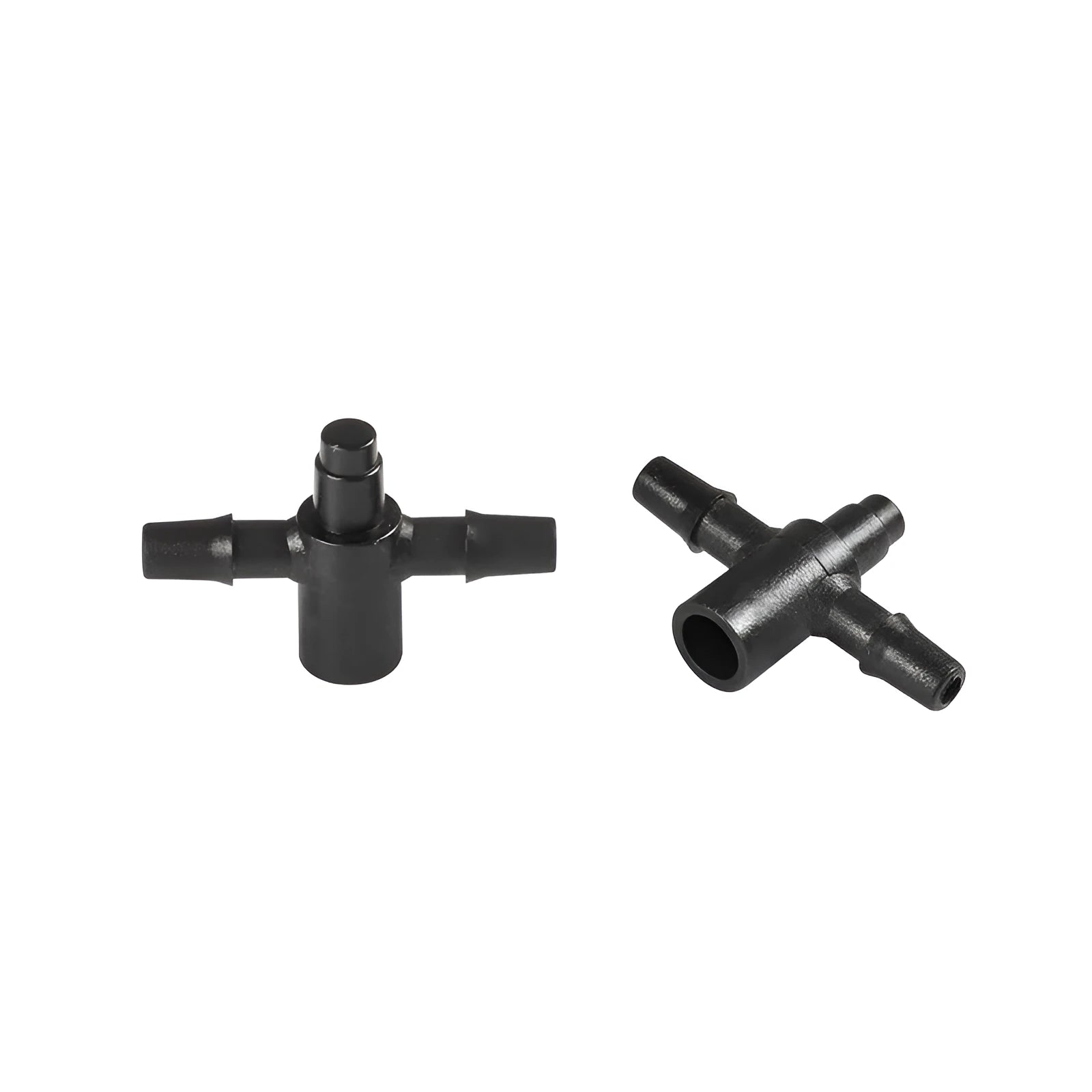White PE plastic tee water distributor connector for micro irrigation systems