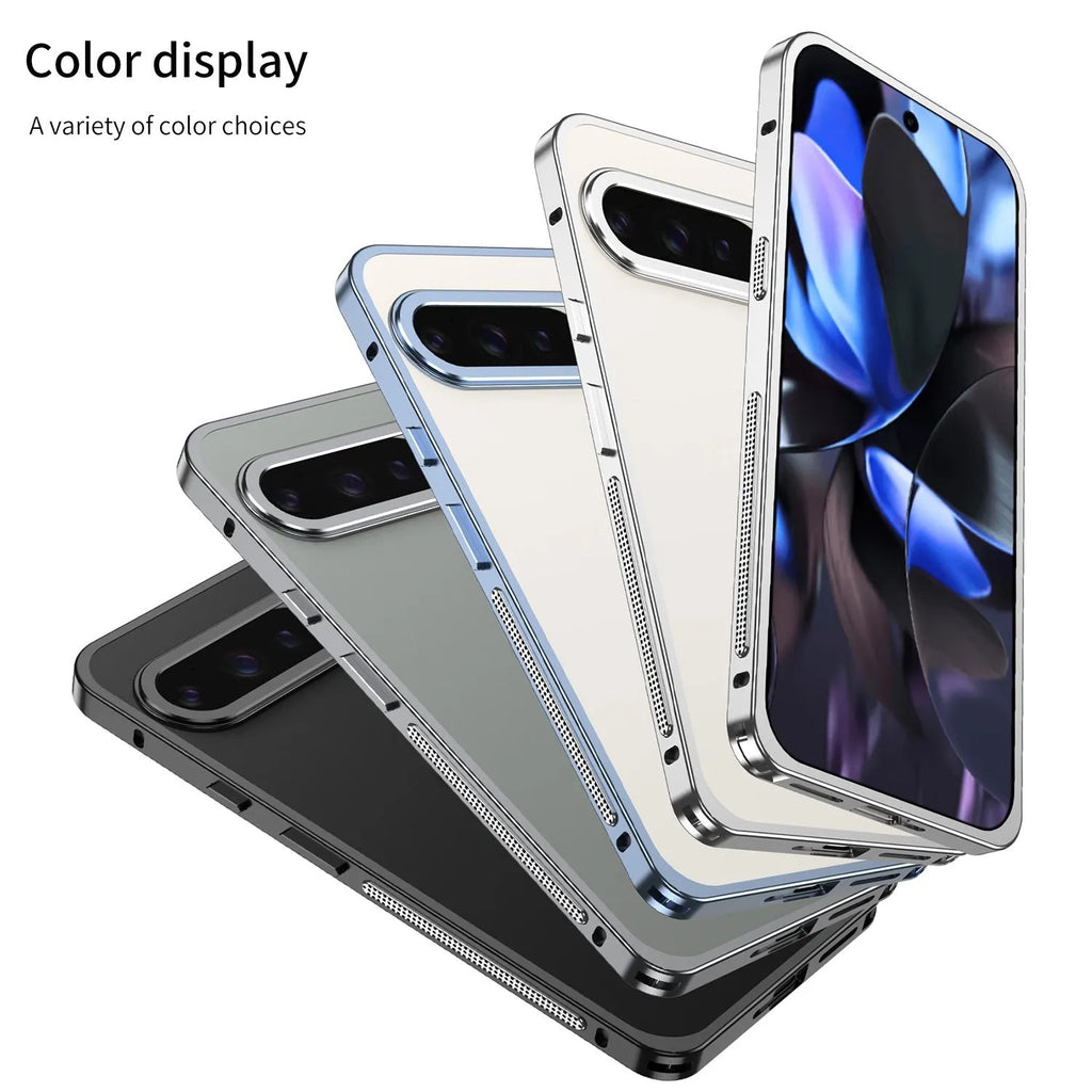Aluminium alloy heat dissipation phone case for Google Pixel9 Pro XL with bracket and lens case, half-pack style
