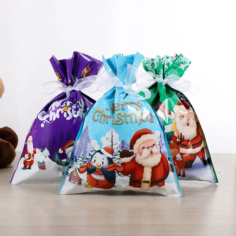 Christmas gift tying packing machine bag OPP aluminium PE 24x32cm sky blue design on white background