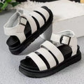 Outdoor strap buckle sandals with round toe and fish mouth design in three colour options
