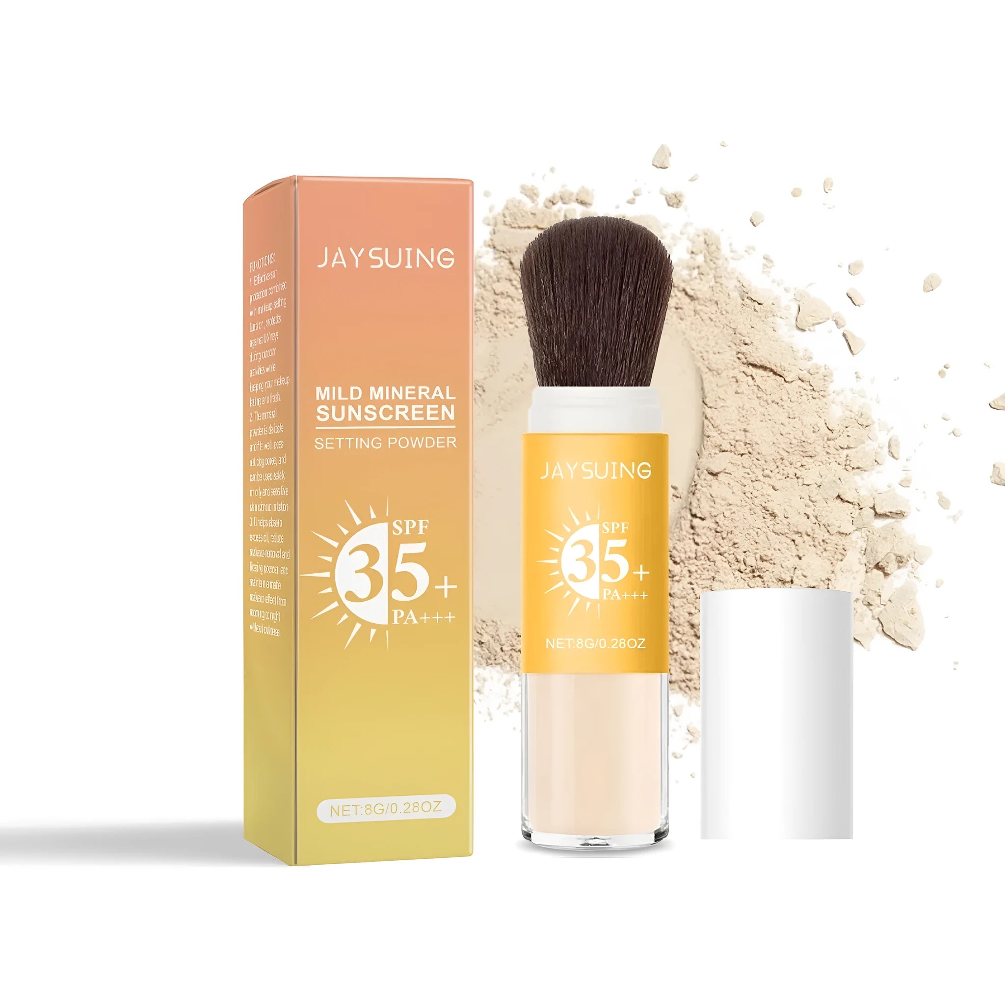 8g SPF setting powder compact with mineral sun protection ingredients