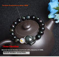 Natural obsidian zodiac guardian bracelet with 10mm beads in three style options