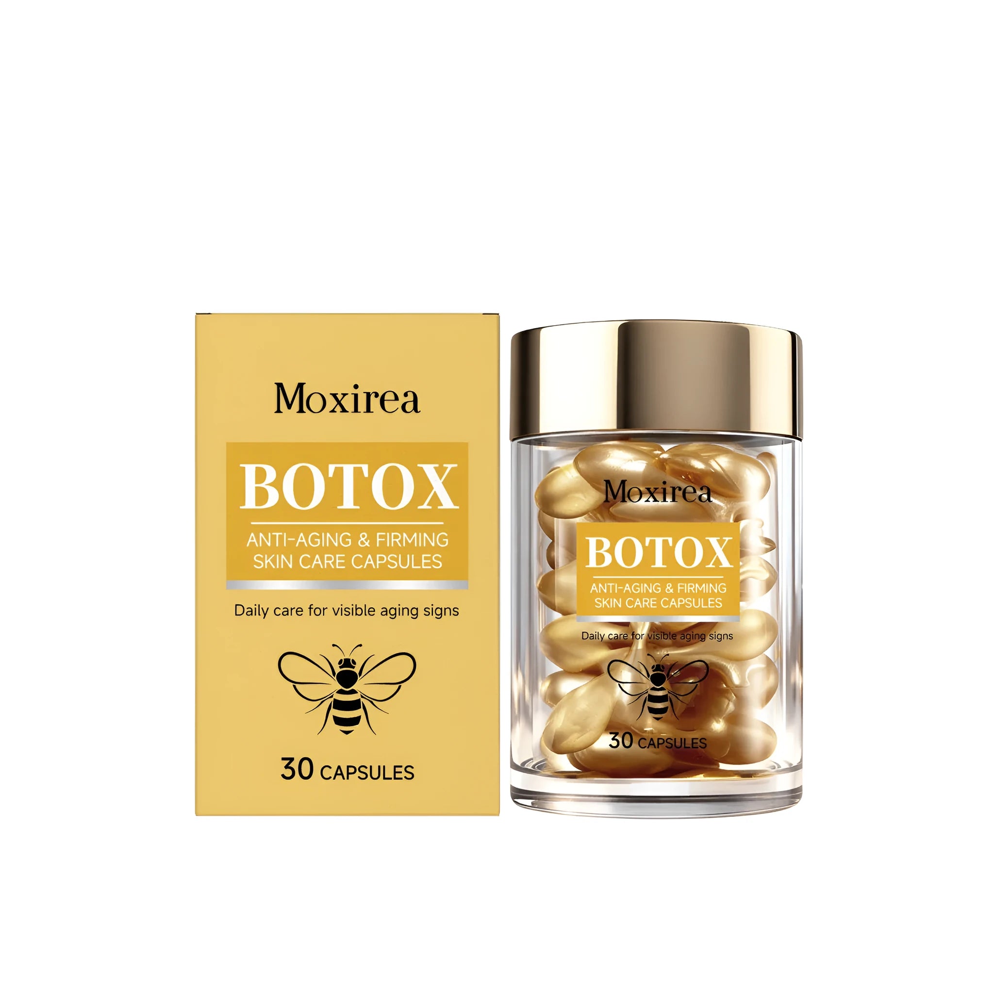 Anti-aging compact capsule pack of 30 capsules with retinol and nicotinamide ingredients