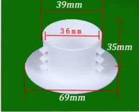 Plastic air-conditioning hole cover in white for sealing wall ports, size options for 37-165mm diameters