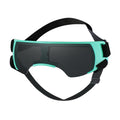 Dog UV-proof goggles with PC lens and adjustable nylon strap in black colour on a plain background