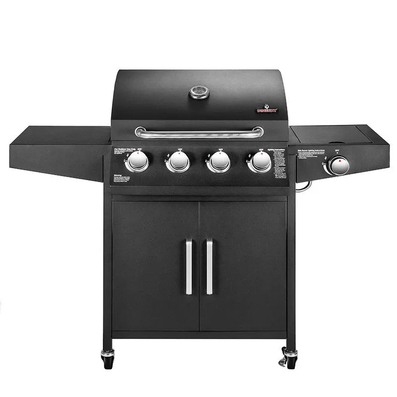 Home courtyard outdoor gas oven liquefied gas barbecue grill with plastic-sprayed finish and JK-004 grill rack