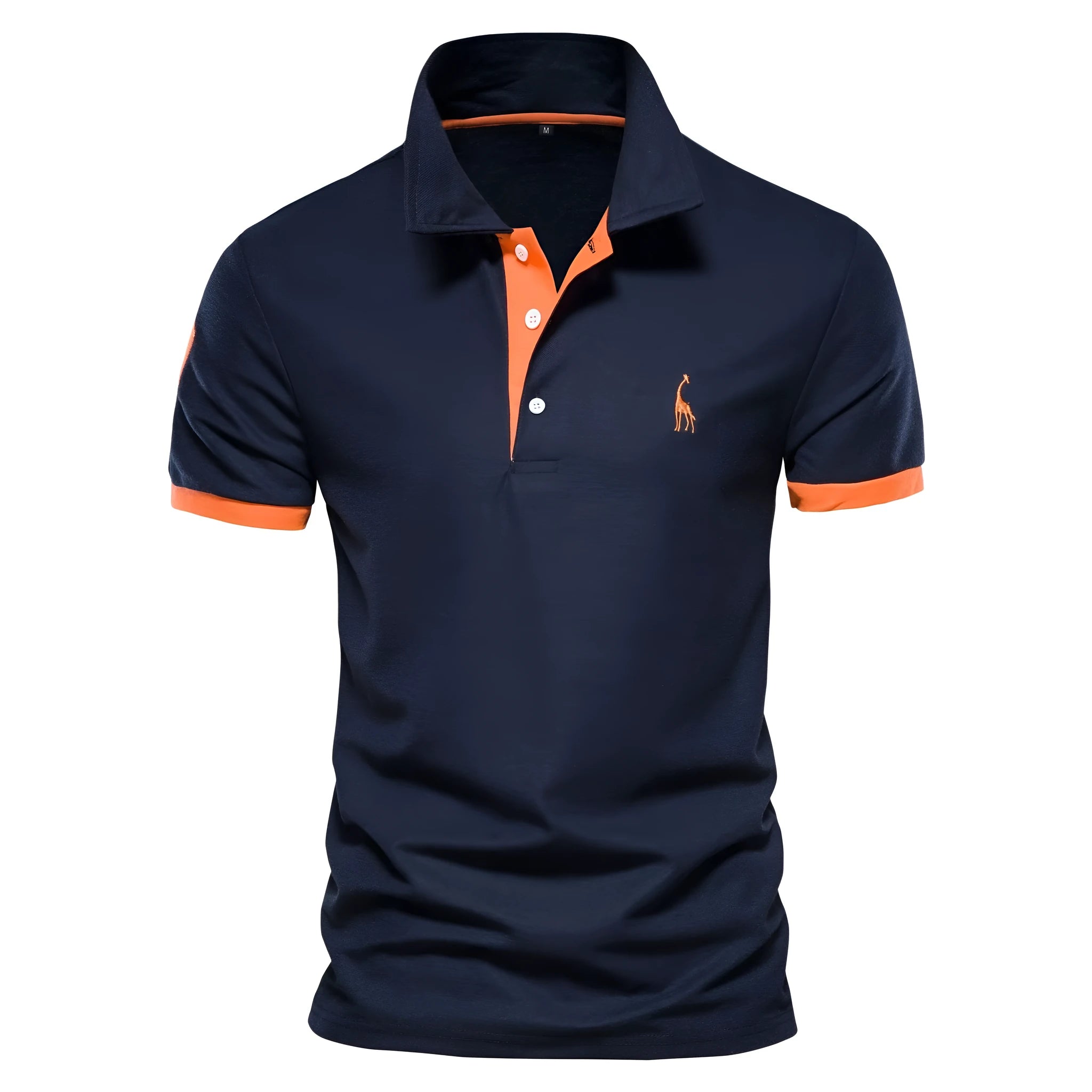 Men's slim fit short sleeve t-shirt with an embroidered deer design on the chest, shown in a grey colour.