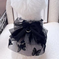 Black gauze princess tulle skirt for small dogs and cats as pet costume clothing