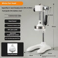 Stainless steel manual vertical citrus juicer on a kitchen counter, shown in a selected colour with a pointed tip head.