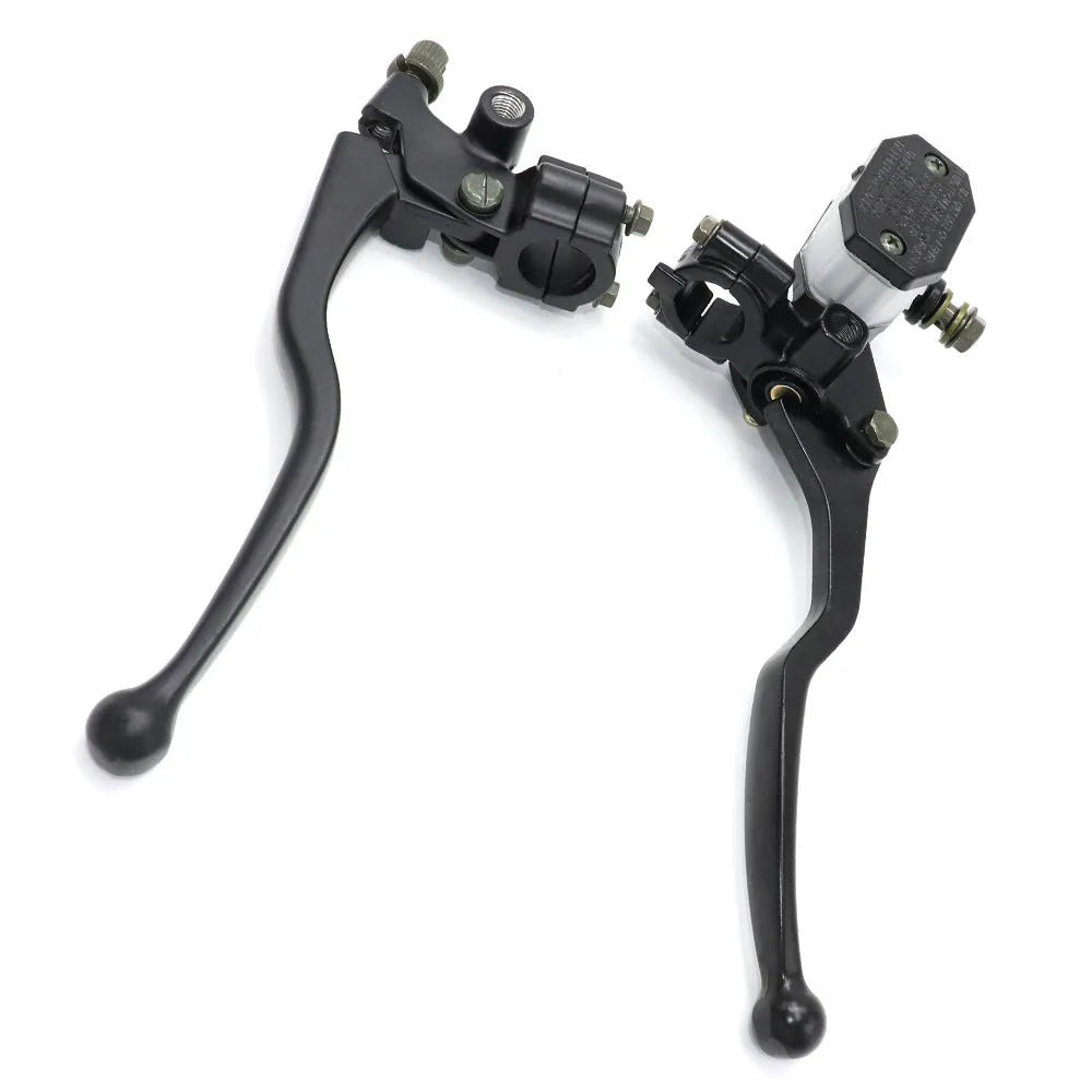 Set of two black 22mm brake clutch master cylinders for GN125 motorcycle
